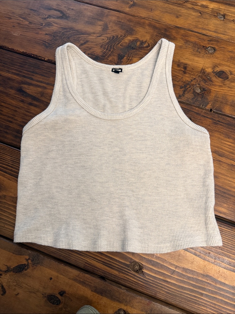 Monrow Heathered Gray Ribbed Knit Tank Top. Large. Gently used.